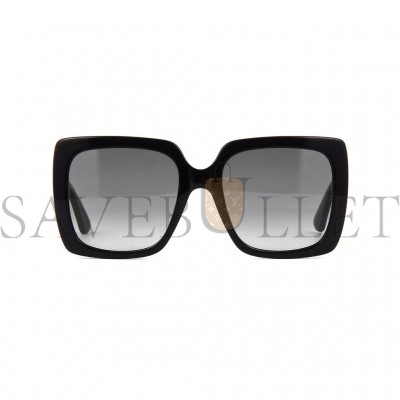 GUCCI BLACK SQUARE CRYSTAL LOGO SUNGLASSES GG0418S
