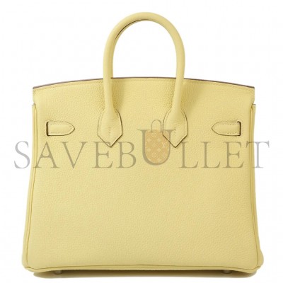 HERMES BIRKIN 25 TOGO LEATHER CHICK GOLD BUCKLE H028369CK11 (25*18*13cm)