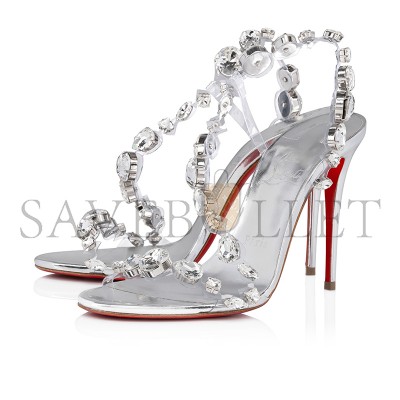 CHRISTIAN LOUBOUTIN ROSALIE JEWEL 100 MM SANDALS-TPU AND LAMINATED CALF LEATHER-CRYSTAL-WOMEN 1250147S338