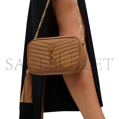 YSL MINI LOU QUILTED CAMERA BAG NATURAL DARK GOLD 39580966977617 (19*10.5*5cm)