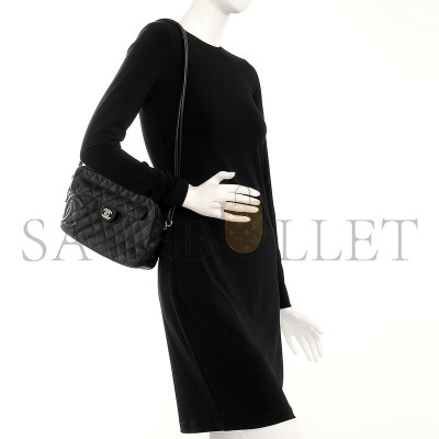 CHANEL CALFSKIN QUILTED CAMBON CAMERA CASE BLACK 222459 (27*16.5*6cm)