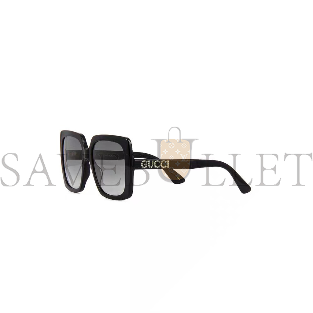 GUCCI BLACK SQUARE CRYSTAL LOGO SUNGLASSES GG0418S GUCCI BLACK SQUARE CRYSTAL LOGO SUNGLASSES GG0418S