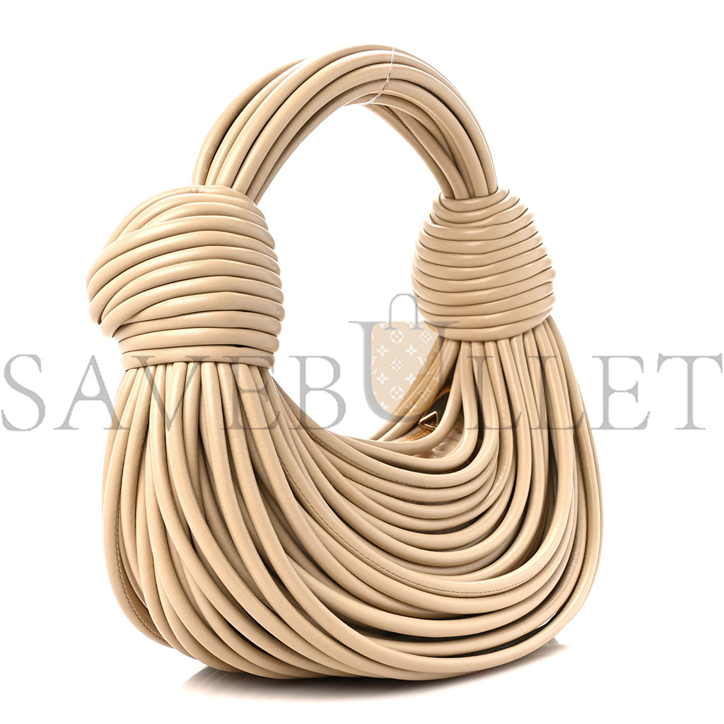 BOTTEGA VENETA NAPPA MINI TUBULAR DOUBLE KNOT PORRIDGE (26*10*9cm)