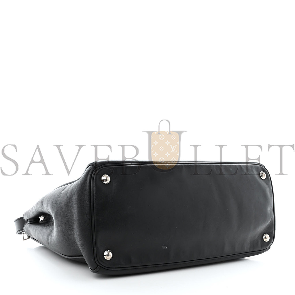 PRADA SOFT CALFSKIN GALLERIA DOUBLE ZIP TOTE BLACK (34*25*15cm) PRADA SOFT CALFSKIN GALLERIA DOUBLE ZIP TOTE BLACK (34*25*15cm)