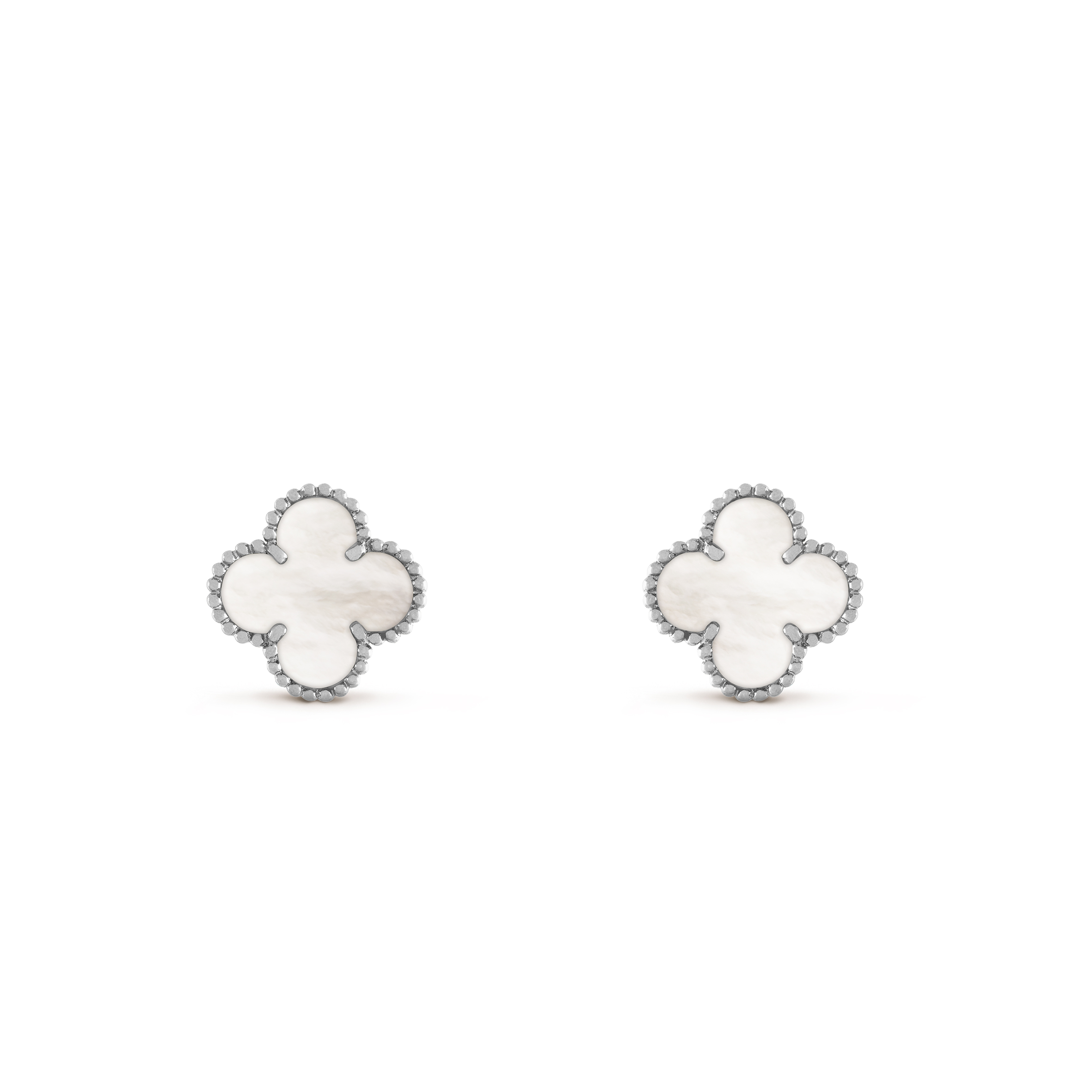 VAN CLEEF ARPELS VINTAGE ALHAMBRA EARRINGS - WHITE GOLD, MOTHER-OF-PEARL VCARF48600 VAN CLEEF ARPELS VINTAGE ALHAMBRA EARRINGS - WHITE GOLD, MOTHER-OF-PEARL VCARF48600