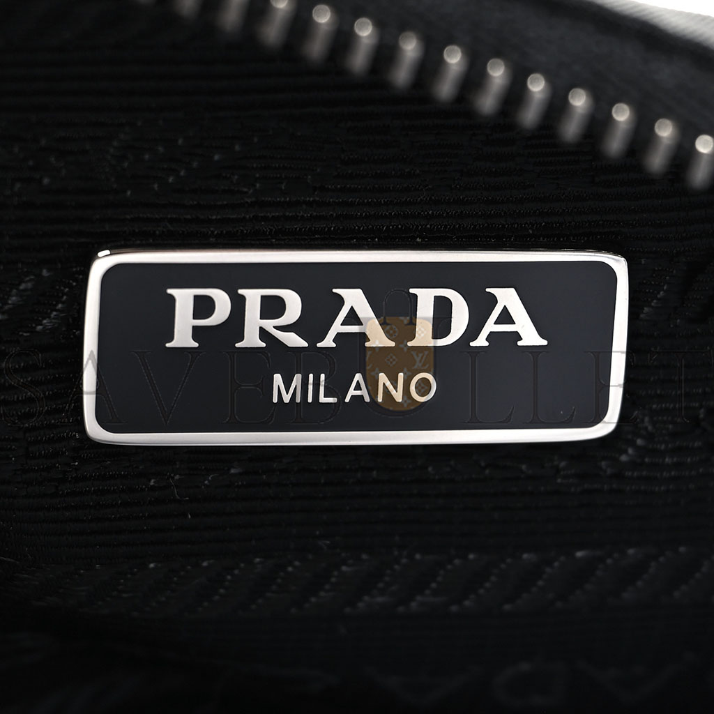 PRADA TESSUTO NYLON SAFFIANO MINI RE-EDITION 2005 BAG BLACK (22*17*6cm)