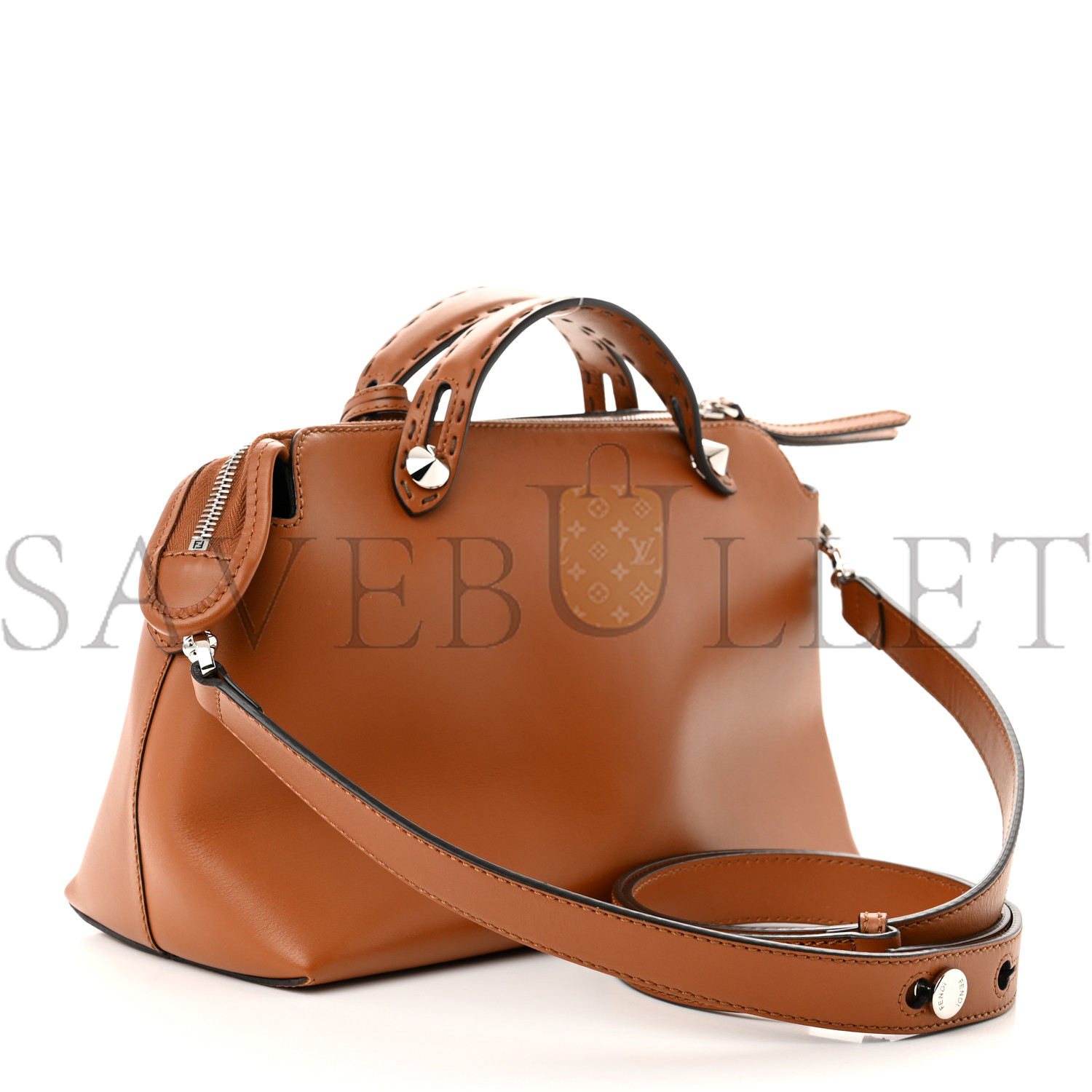 FENDI VITELLO KING LOGO EMBOSSED MEDIUM BY THE WAY BOSTON BAG CUOIO (28*19*13cm) FENDI VITELLO KING LOGO EMBOSSED MEDIUM BY THE WAY BOSTON BAG CUOIO (28*19*13cm)
