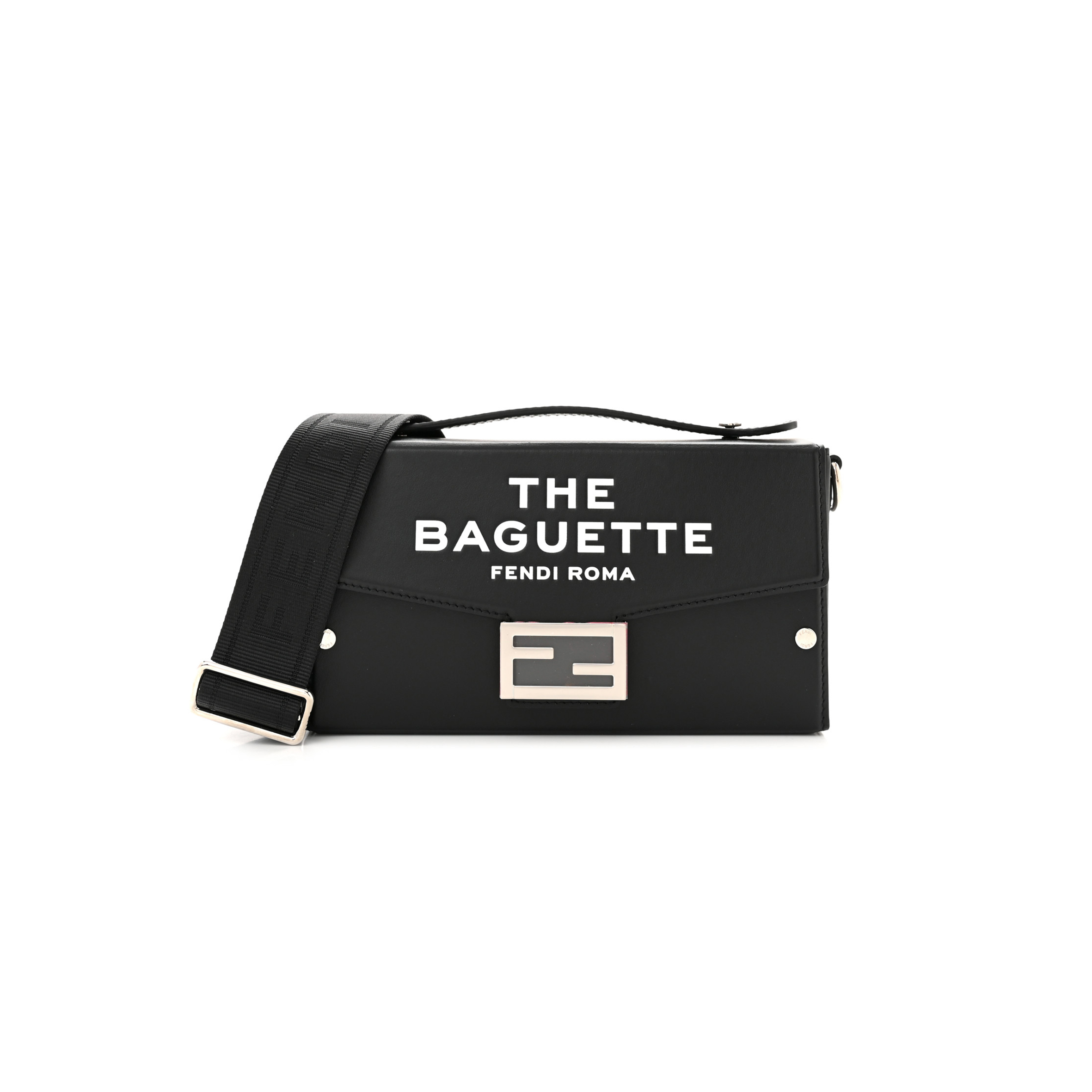 FENDI X MARC JACOBS NAPPA LOGO BAGUETTE SOFT TRUNK BAG BLACK (21*11*6cm) FENDI X MARC JACOBS NAPPA LOGO BAGUETTE SOFT TRUNK BAG BLACK (21*11*6cm)
