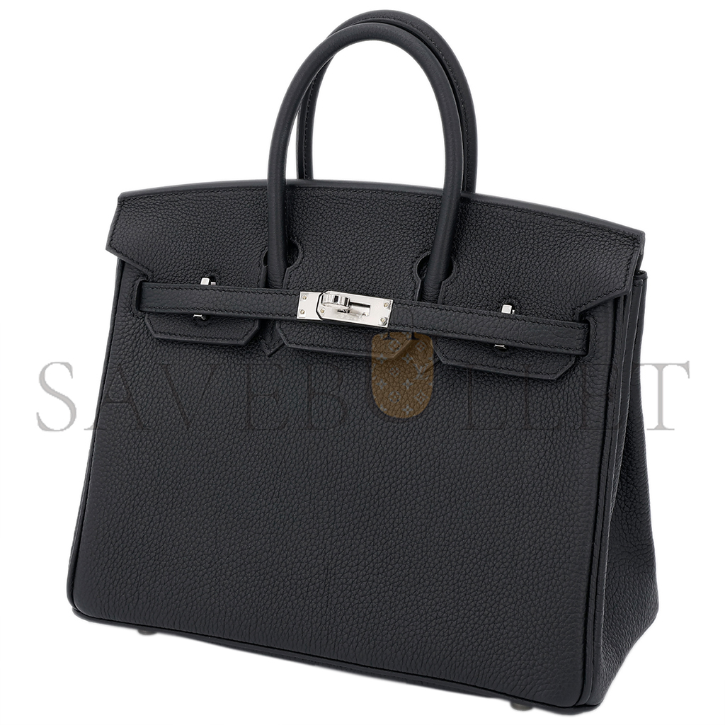 HERMES MASTER BIRKIN 25 NOIR BLACK TOGO CALFSKIN SILVER BUCKLE BAG 10089040 (25*20*13cm)