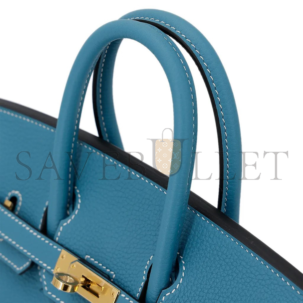 HERMES MASTER BIRKIN 25 DENIM BLUE TOGO CALFSKIN GOLD BUTTON 10099469 (25*20*13cm)