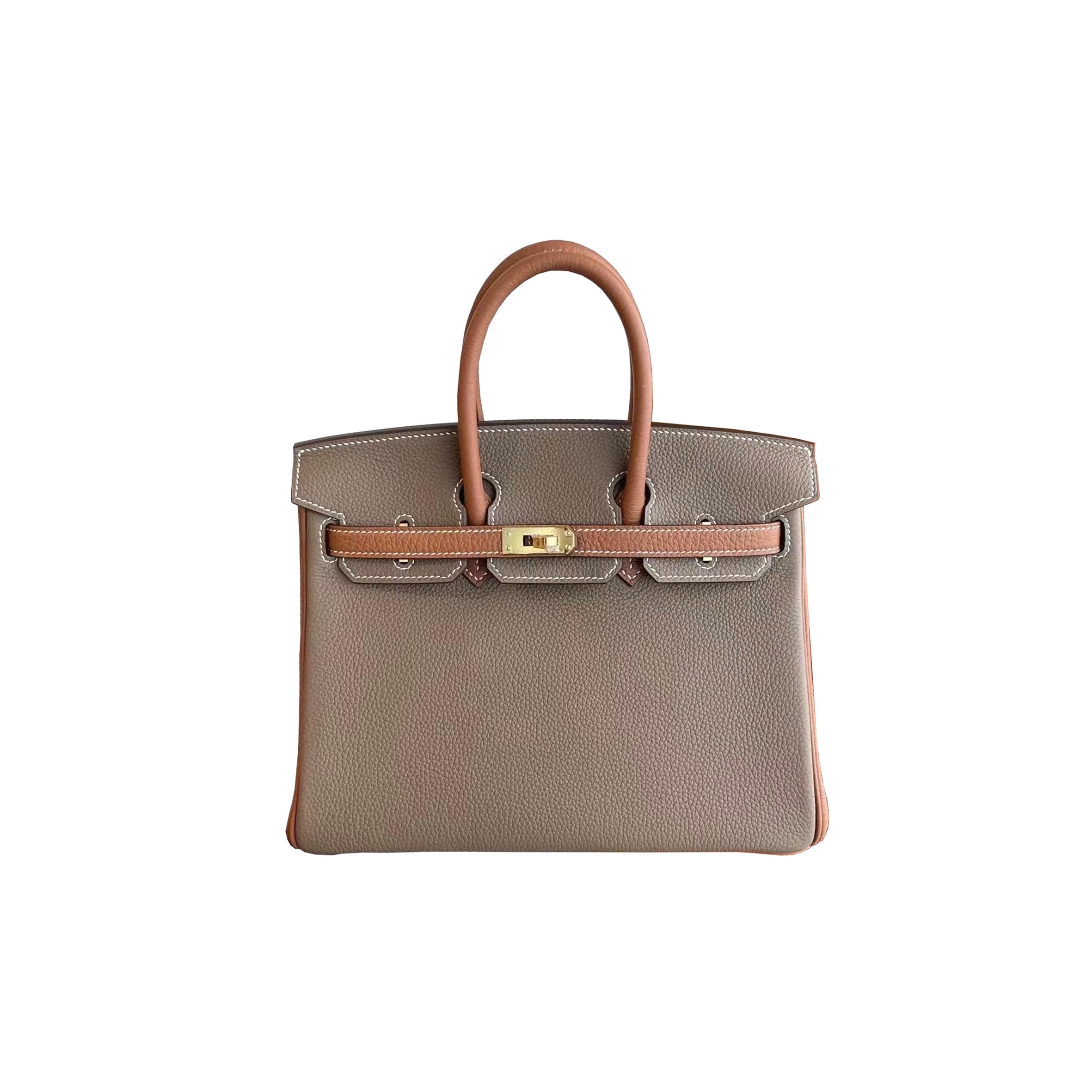 HERMES MASTER BIRKIN 35 OUT DOOR LEATHER ELEPHANT GRAY GOLDEN BROWN 9768963 (25*20*13cm)