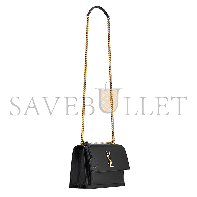 YSL SUNSET MEDIUM IN COATED-BARK LEATHER 442906H3Z0W1000 (22*16*6.5cm)