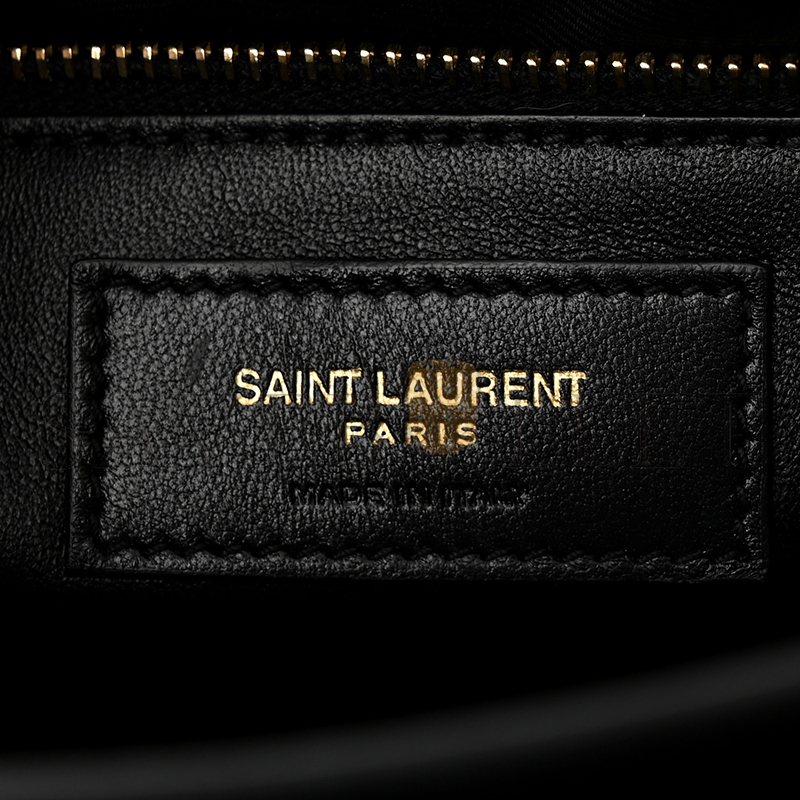 YSL GABY SATCHEL IN CROCODILE-EMBOSSED LACQUERED LEATHER AND LAMBSKIN 695724DZEUW1000 (26*18*5cm)