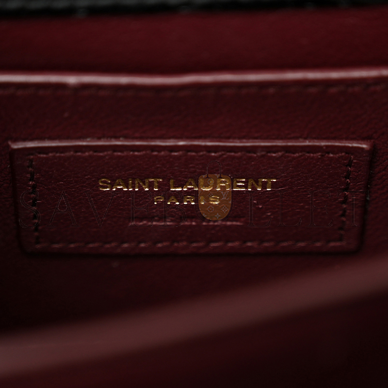 YSL CASSANDRA MINI TOP HANDLE BAG IN CROCODILE-EMBOSSED SHINY LEATHER 623930DND0J1000 (20*16*7.5cm)
