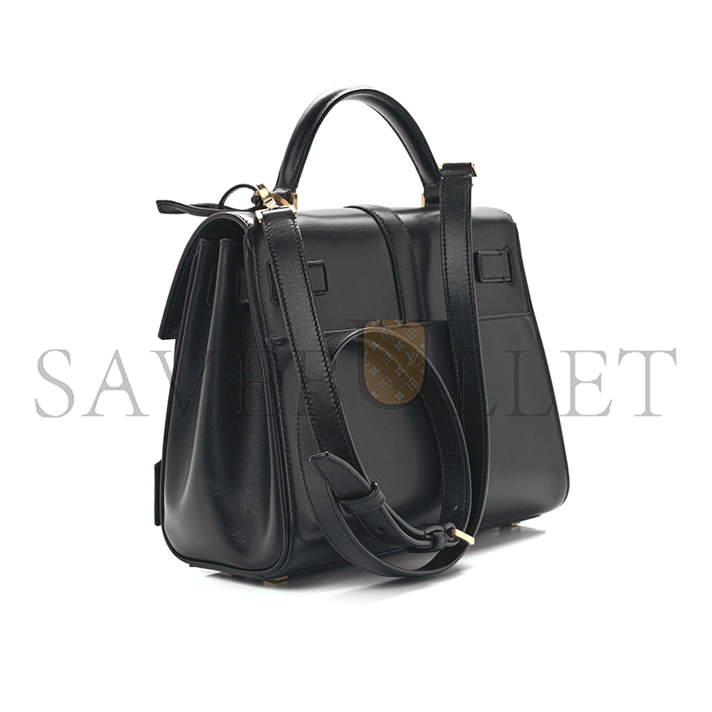 YSL LE FERMOIR SMALL TOP HANDLE BAG IN SHINY LEATHER 6869822ZA0W1000 (25*19.5*10.5cm)