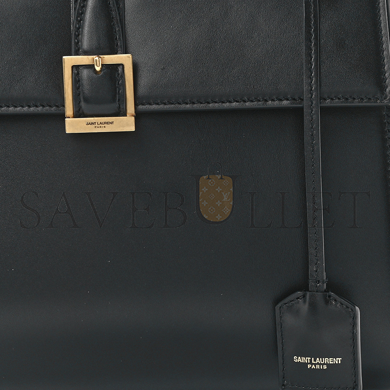 YSL LE FERMOIR SMALL TOP HANDLE BAG IN SHINY LEATHER 6869822ZA0W1000 (25*19.5*10.5cm)