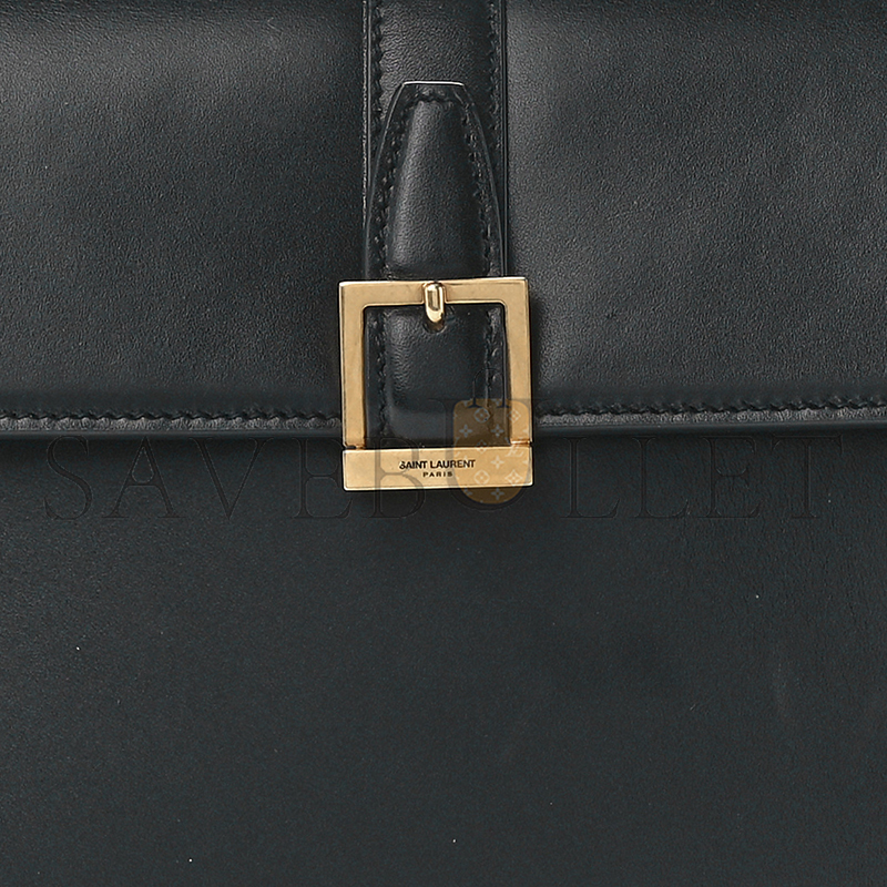 YSL LE FERMOIR SMALL TOP HANDLE BAG IN SHINY LEATHER 6869822ZA0W1000 (25*19.5*10.5cm)