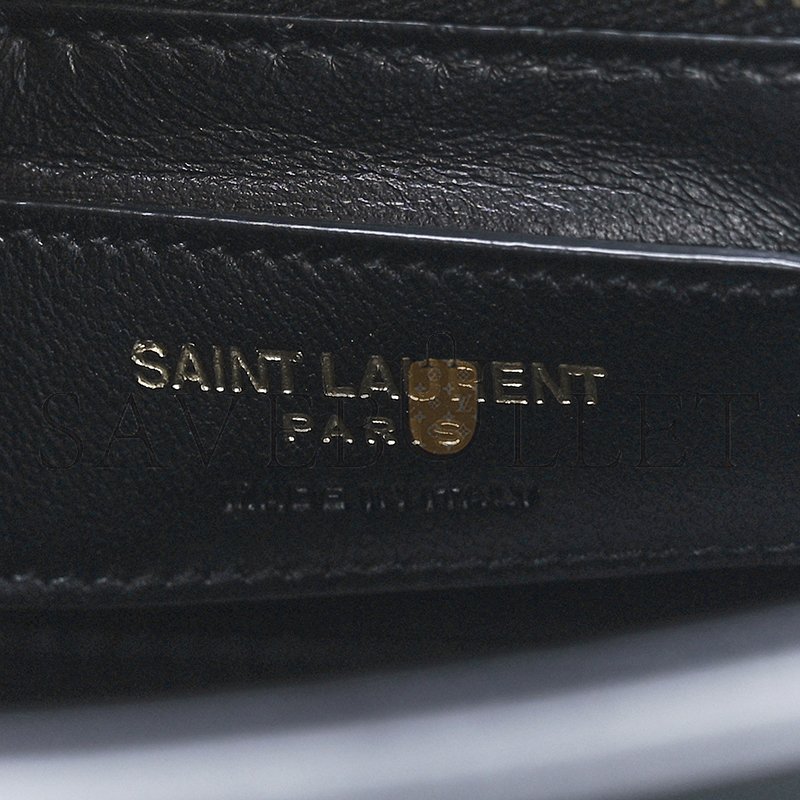 YSL LE FERMOIR SMALL TOP HANDLE BAG IN SHINY LEATHER 6869822ZA0W1000 (25*19.5*10.5cm)