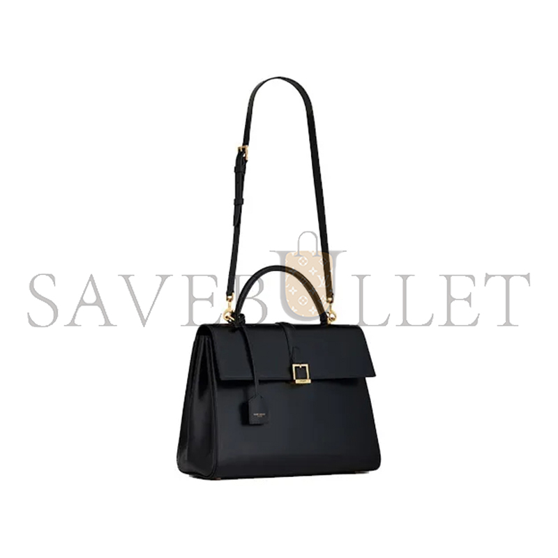 YSL LE FERMOIR TOP HANDLE BAG IN SHINY LEATHER 6749882ZA0W1000 (30*22*12cm)