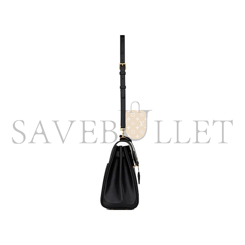 YSL LE FERMOIR TOP HANDLE BAG IN SHINY LEATHER 6749882ZA0W1000 (30*22*12cm)