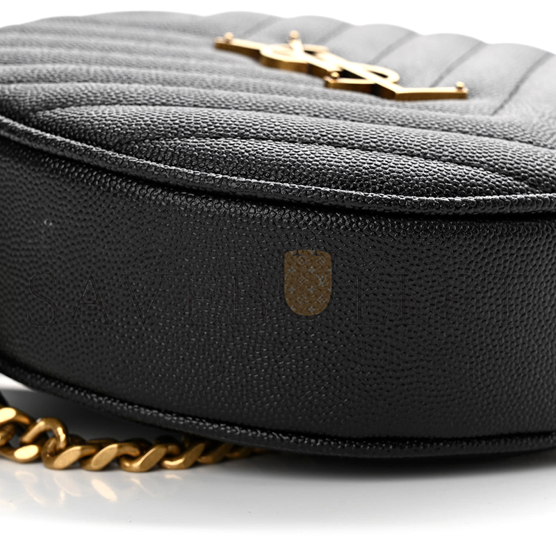 YSL VINYLE IN CHEVRON-QUILTED GRAIN DE POUDRE EMBOSSED LEATHER 6104361GF071000 (17*17*5.5cm)