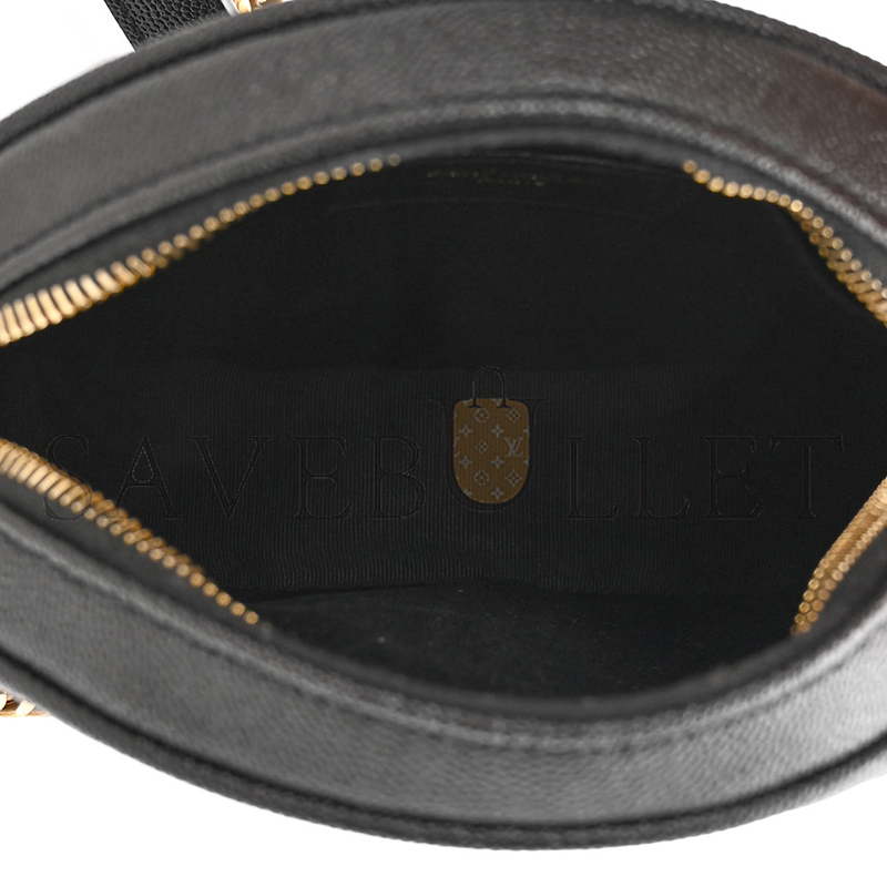 YSL VINYLE IN CHEVRON-QUILTED GRAIN DE POUDRE EMBOSSED LEATHER 6104361GF071000 (17*17*5.5cm)