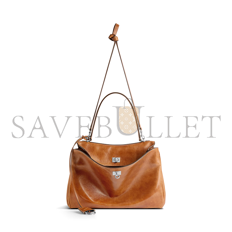 BALENCIAGA WOMEN'S RODEO HANDBAG MEDIUM IN TAN COWBOY 7897722ABP72753 (35*23.3*10.9cm) BALENCIAGA WOMEN'S RODEO HANDBAG MEDIUM IN TAN COWBOY 7897722ABP72753 (35*23.3*10.9cm)