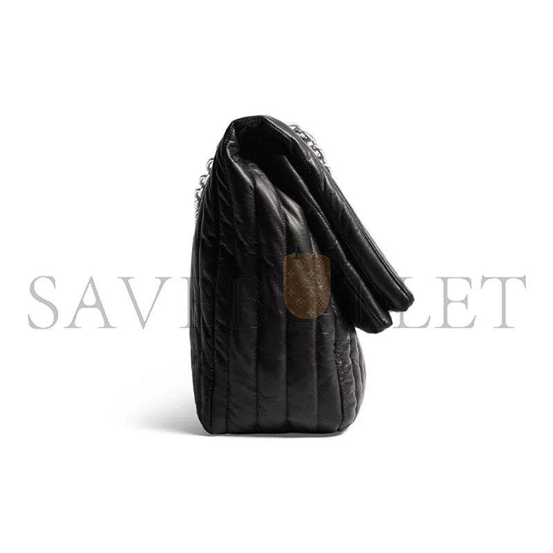 BALENCIAGA WOMEN'S MONACO CHAIN BAG LARGE IN BLACK 7659332AASE1000 (43.5*32*13cm)