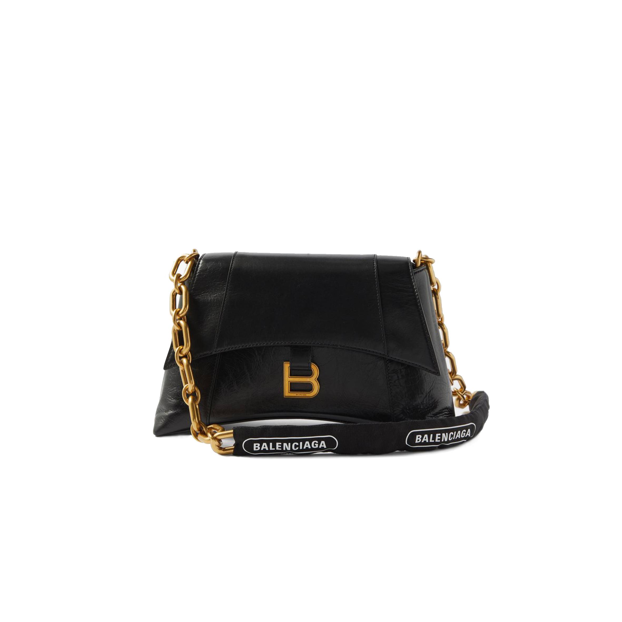 BALENCIAGA BLACK DOWNTOWN S CHAIN-HANDLE LEATHER SHOULDER BAG MATCHESFASHION US (28.5*17.5*10.1cm)