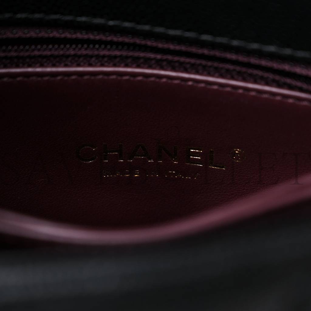 CHANEL CAVIAR QUILTED EXTRA MINI COCO HANDLE FLAP BLACK SILVER HARDWARE (18*13*9cm) CHANEL CAVIAR QUILTED EXTRA MINI COCO HANDLE FLAP BLACK SILVER HARDWARE (18*13*9cm)