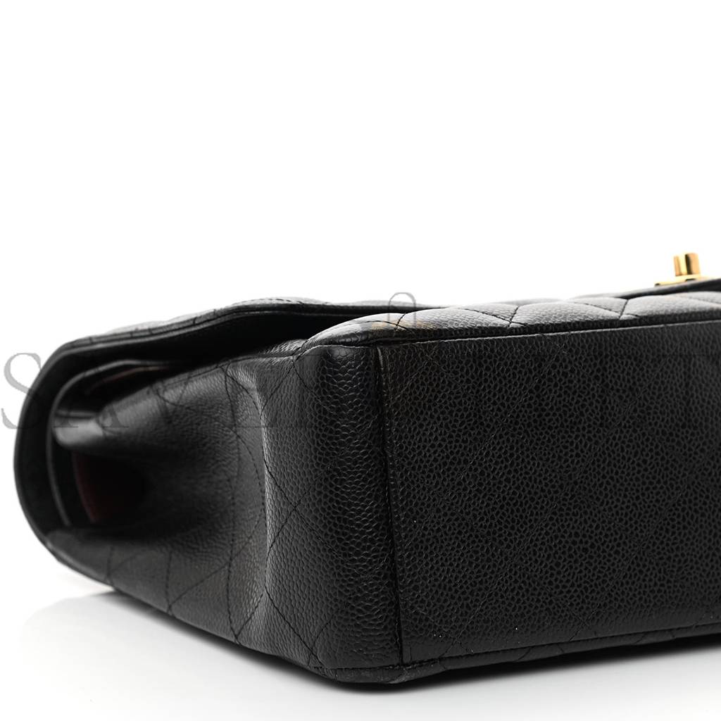CHANEL CAVIAR QUILTED MAXI DOUBLE FLAP BLACK GOLD HARDWARE (33*22*10cm) CHANEL CAVIAR QUILTED MAXI DOUBLE FLAP BLACK GOLD HARDWARE (33*22*10cm)