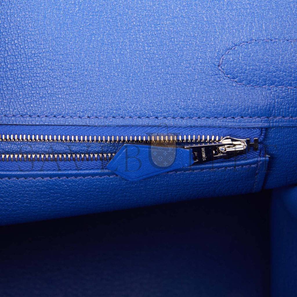 HERMES BIRKIN 30 BLEU ELECTRIC TADELAKT PALLADIUM HARDWARE (30cm)