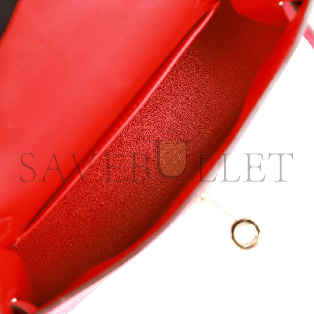 HERMES SPECIAL ORDER (HSS) KELLY MINI SELLIER 20 ROUGE DE COEUR AND ROSE LIPSTICK CHEVRE PERMABRASS HARDWARE (19*12*5.5cm) HERMES SPECIAL ORDER (HSS) KELLY MINI SELLIER 20 ROUGE DE COEUR AND ROSE LIPSTICK CHEVRE PERMABRASS HARDWARE (19*12*5.5cm)