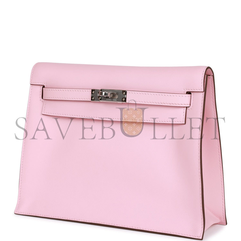 HERMES KELLY DANSE ROSE SAKURA SWIFT PALLADIUM HARDWARE (22*16*7cm) HERMES KELLY DANSE ROSE SAKURA SWIFT PALLADIUM HARDWARE (22*16*7cm)