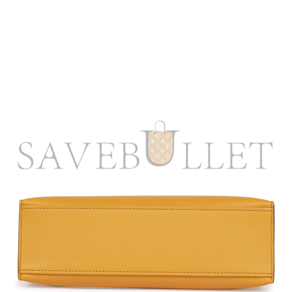 HERMES KELLY POCHETTE JAUNE AMBRE SWIFT GOLD HARDWARE (22*12*13cm) HERMES KELLY POCHETTE JAUNE AMBRE SWIFT GOLD HARDWARE (22*12*13cm)