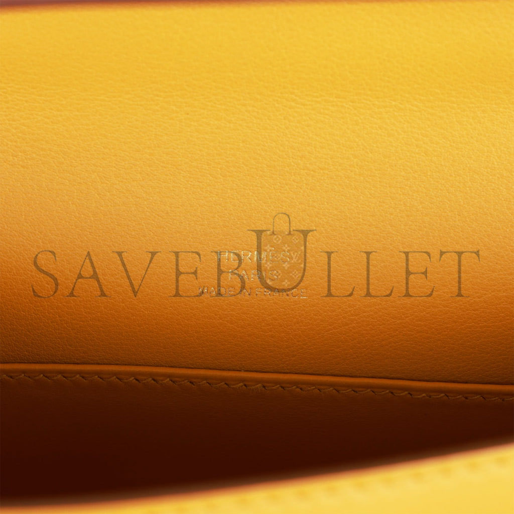 HERMES KELLY POCHETTE JAUNE AMBRE SWIFT GOLD HARDWARE (22*12*13cm) HERMES KELLY POCHETTE JAUNE AMBRE SWIFT GOLD HARDWARE (22*12*13cm)