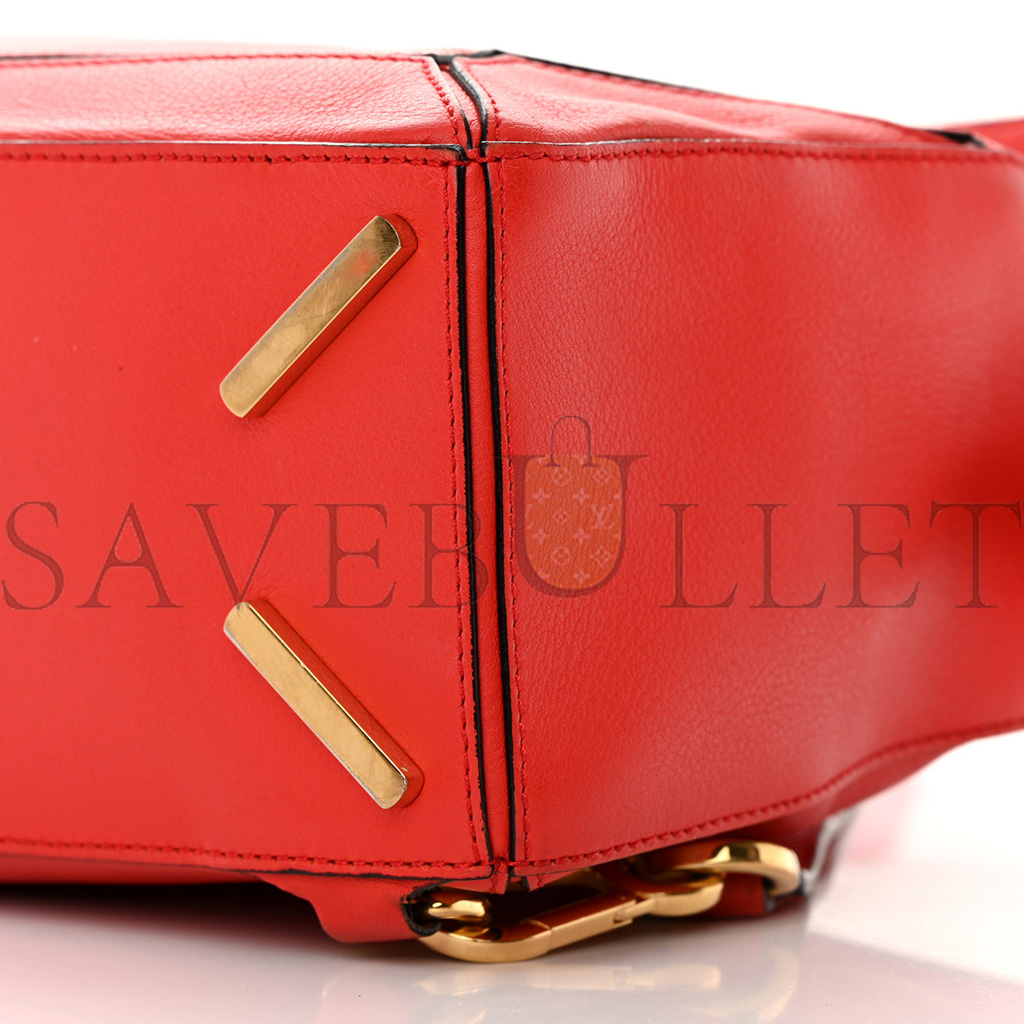 LOEWE CALFSKIN SMALL PUZZLE BAG SCARLET (24*16.5*10.5cm)