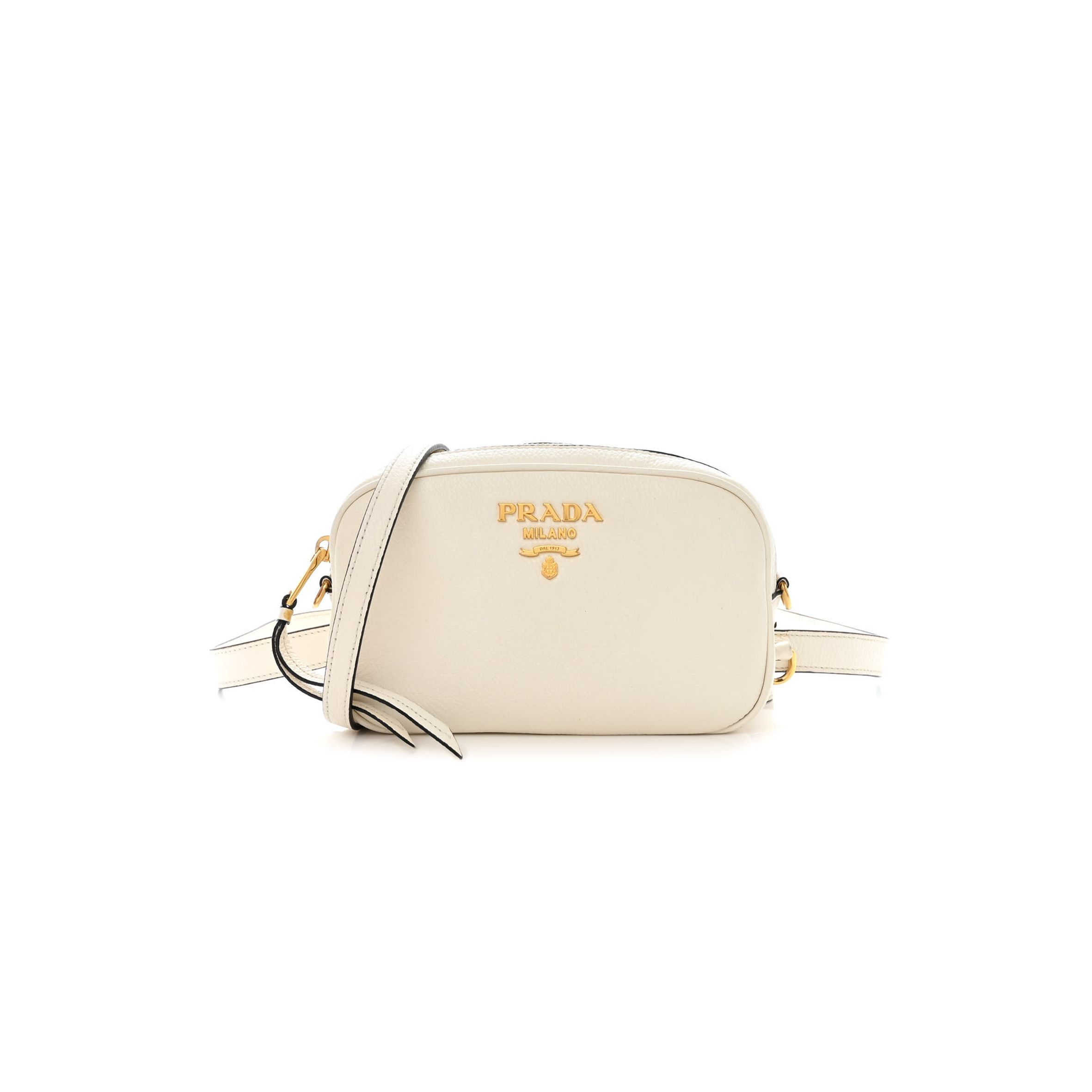 PRADA VITELLO DAINO CAMERA CROSSBODY BIANCO (19*12*2cm) PRADA VITELLO DAINO CAMERA CROSSBODY BIANCO (19*12*2cm)