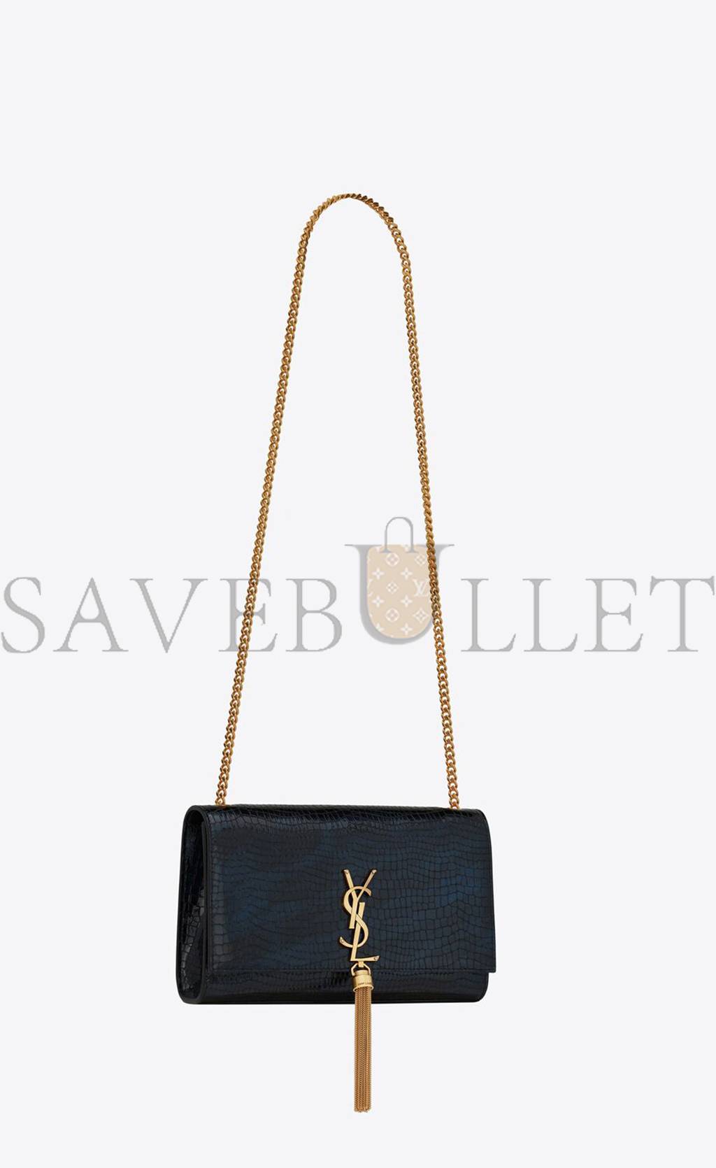 YSL KATE MEDIUM CHAIN BAG WITH TASSEL IN SHINY CROCODILE-EMBOSSED LEATHER 354119AAAY14083 (24*14.5*5.5cm) YSL KATE MEDIUM CHAIN BAG WITH TASSEL IN SHINY CROCODILE-EMBOSSED LEATHER 354119AAAY14083 (24*14.5*5.5cm)