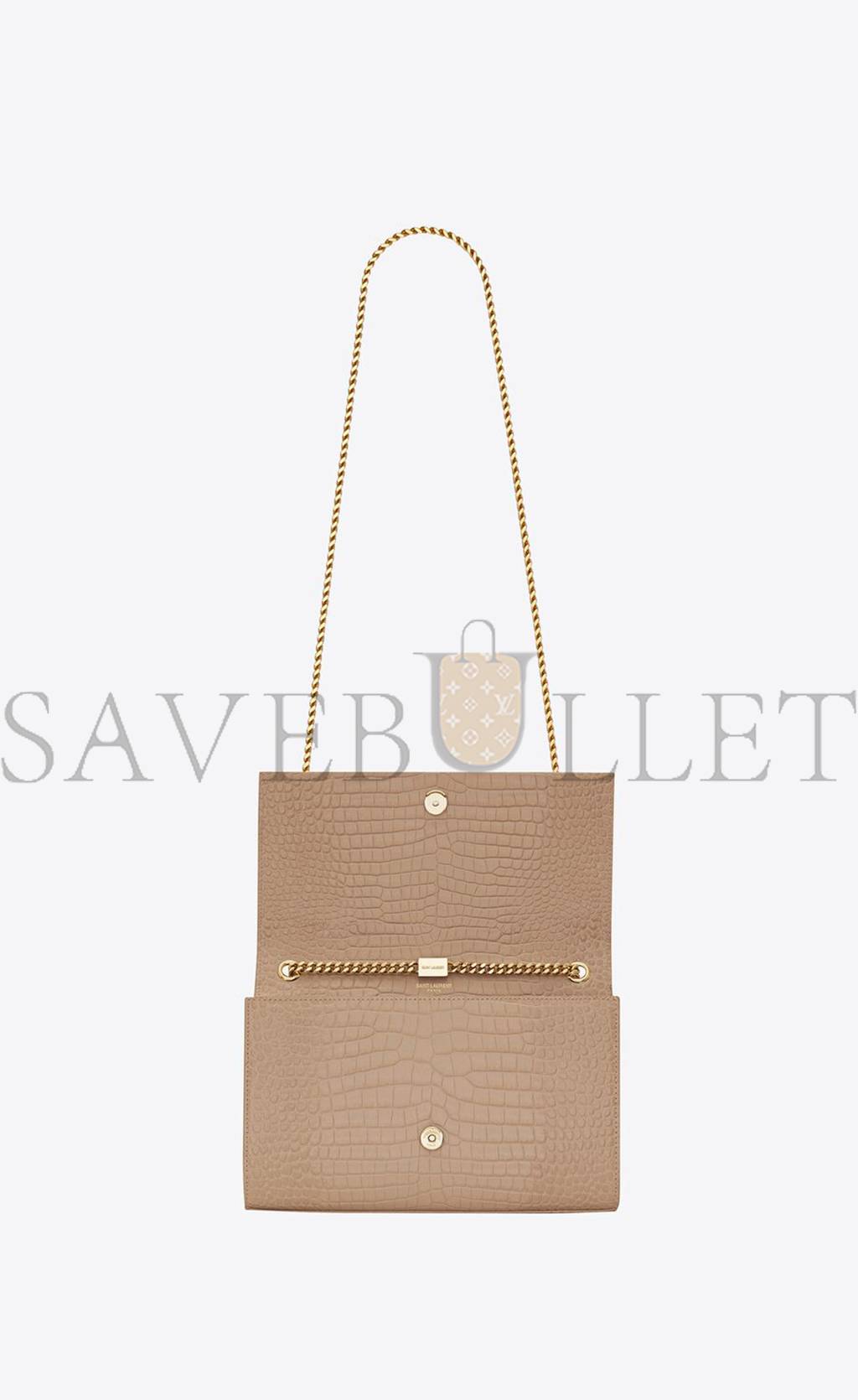 YSL KATE MEDIUM CHAIN BAG WITH TASSEL IN CROCODILE-EMBOSSED SHINY LEATHER 354119DND0J2721 (24*14.5*5.5cm) YSL KATE MEDIUM CHAIN BAG WITH TASSEL IN CROCODILE-EMBOSSED SHINY LEATHER 354119DND0J2721 (24*14.5*5.5cm)