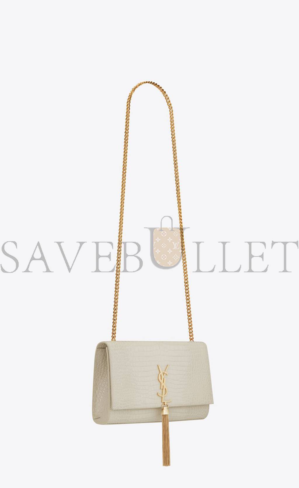 YSL KATE MEDIUM CHAIN BAG WITH TASSEL IN CROCODILE-EMBOSSED SHINY LEATHER 354119DND0J9207 (24*14.5*5.5cm) YSL KATE MEDIUM CHAIN BAG WITH TASSEL IN CROCODILE-EMBOSSED SHINY LEATHER 354119DND0J9207 (24*14.5*5.5cm)