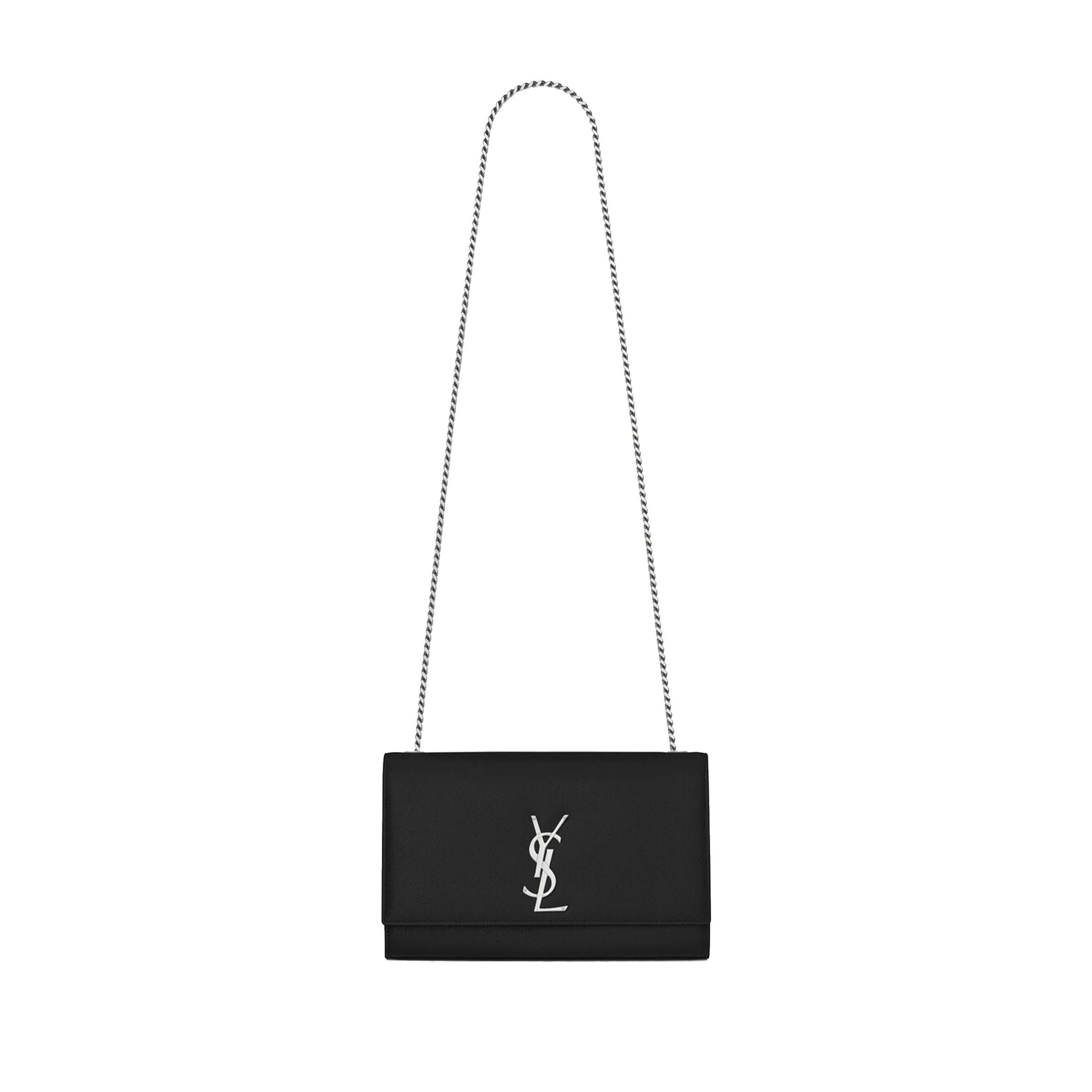 YSL KATE MEDIUM CHAIN BAG IN GRAIN DE POUDRE EMBOSSED LEATHER 364021BOW0N1000 (24*14.5*5.5cm) YSL KATE MEDIUM CHAIN BAG IN GRAIN DE POUDRE EMBOSSED LEATHER 364021BOW0N1000 (24*14.5*5.5cm)