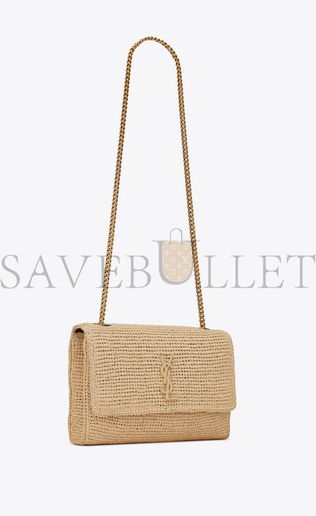 YSL KATE MEDIUM CHAIN BAG IN RAFFIA AND SMOOTH LEATHER 698637GAAA92069 (28.5*20*6cm) YSL KATE MEDIUM CHAIN BAG IN RAFFIA AND SMOOTH LEATHER 698637GAAA92069 (28.5*20*6cm)