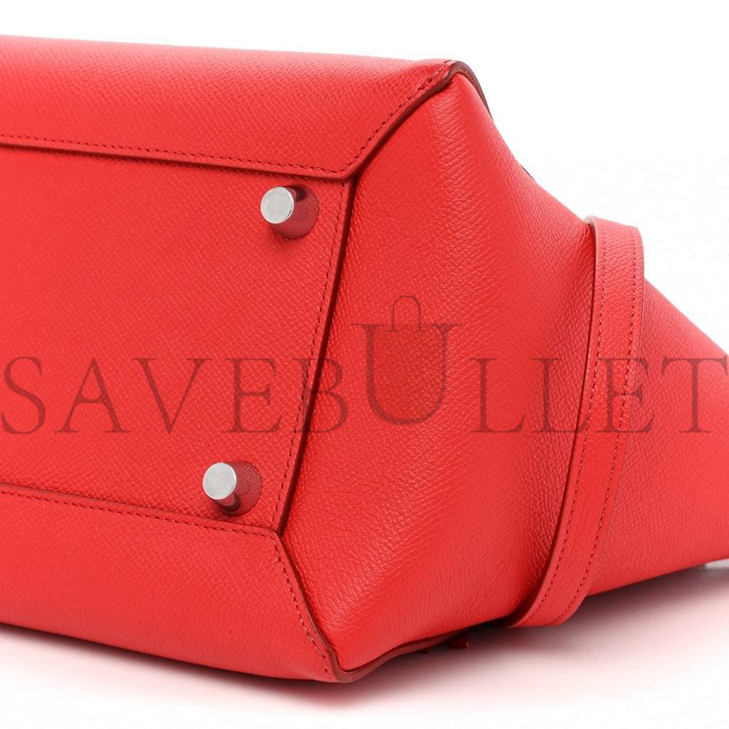 CELINE GRAINED CALFSKIN MINI BELT BAG COQUELICOT (32*30*18cm)