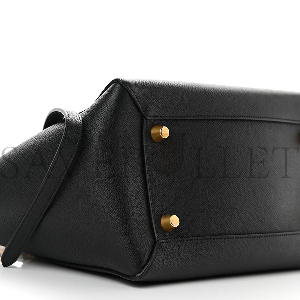 CELINE GRAINED CALFSKIN MINI BELT BAG BLACK (28*24*16cm)