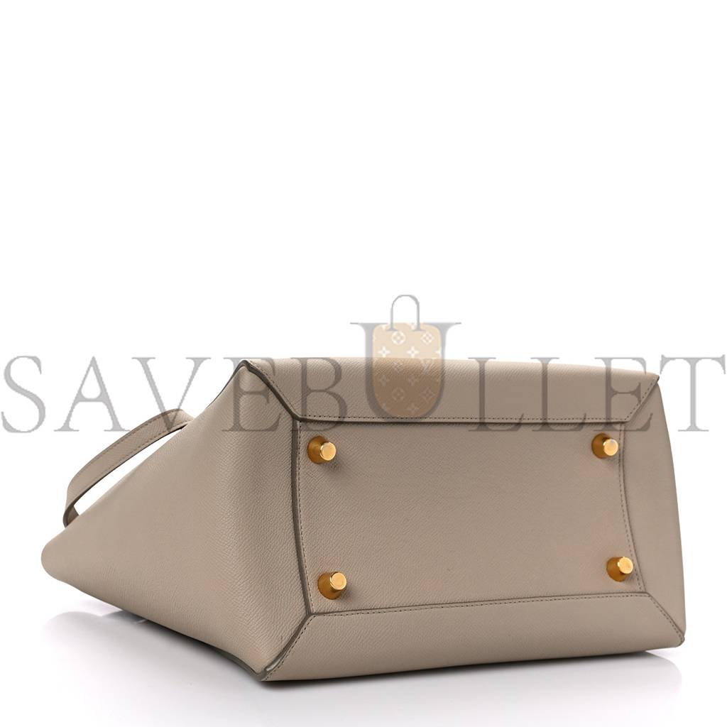 CELINE GRAINED CALFSKIN MINI BELT BAG LIGHT TAUPE (27*23*17cm)