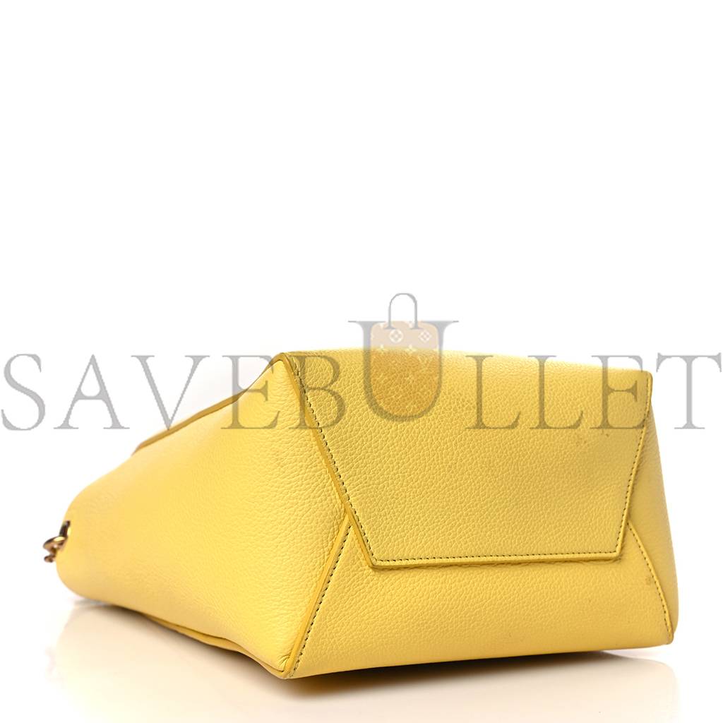 CELINE SOFT GRAINED CALFSKIN SMALL SANGLE BUCKET BAG CITRON (24*18*12cm)