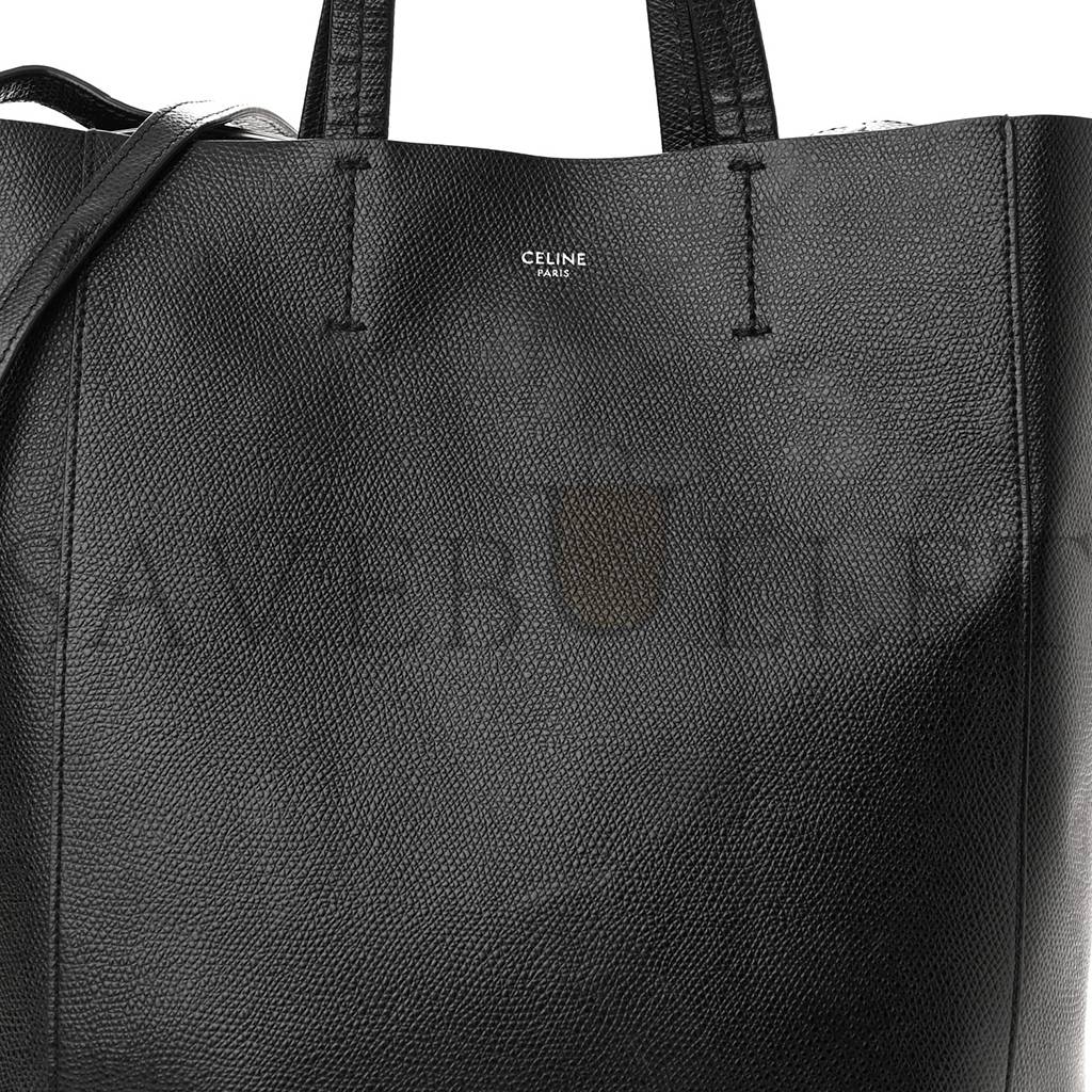 CELINE GRAINED CALFSKIN SMALL VERTICAL CABAS BLACK (28*23*10cm)