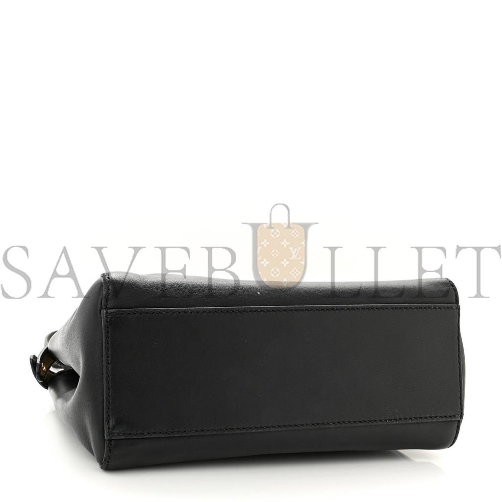 FENDI NAPPA MINI PEEKABOO ICONIC SATCHEL BLACK (23*19*11cm)